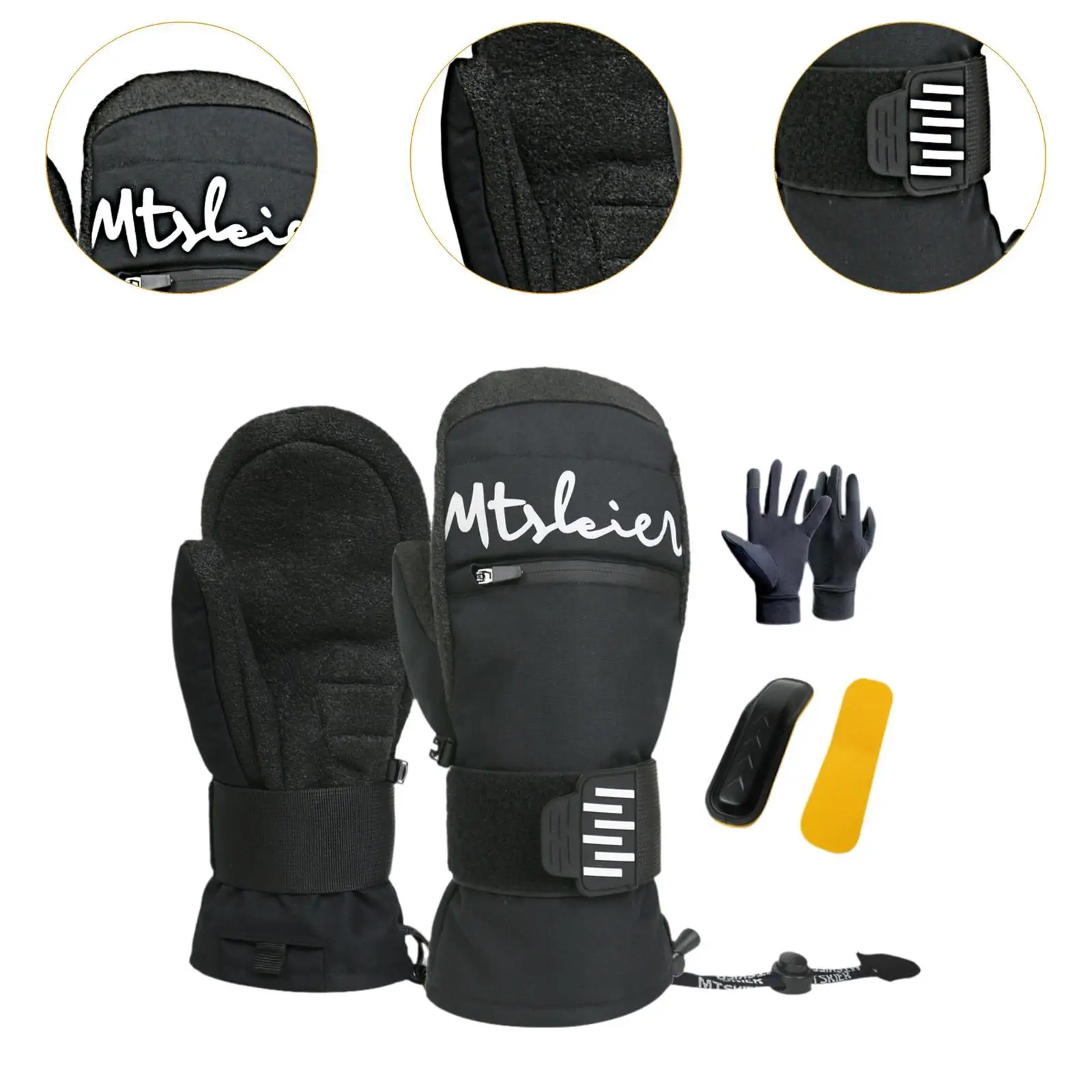 Guantes de esquí impermeables, equipo de esquí cálido, guantes de invierno para hombres y mujeres para correr, montañismo, esquí, patinaje, motos de nieve - imagen 5