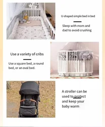 Parachoques trenzado para cuna de bebé – Decoración suave y natural
