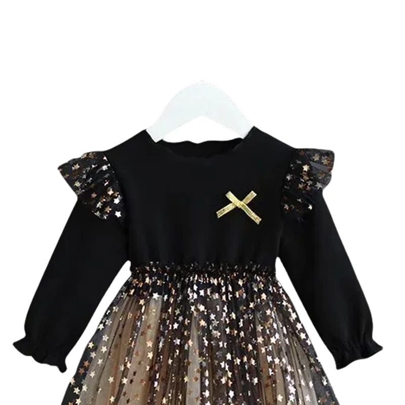 Primavera y novedad de verano, falda tutú de algodón para niña coreana, vestido de princesa de gasa de red con estrellas, nuevo vestido para bebé de 1 a 7 años - imagen 4