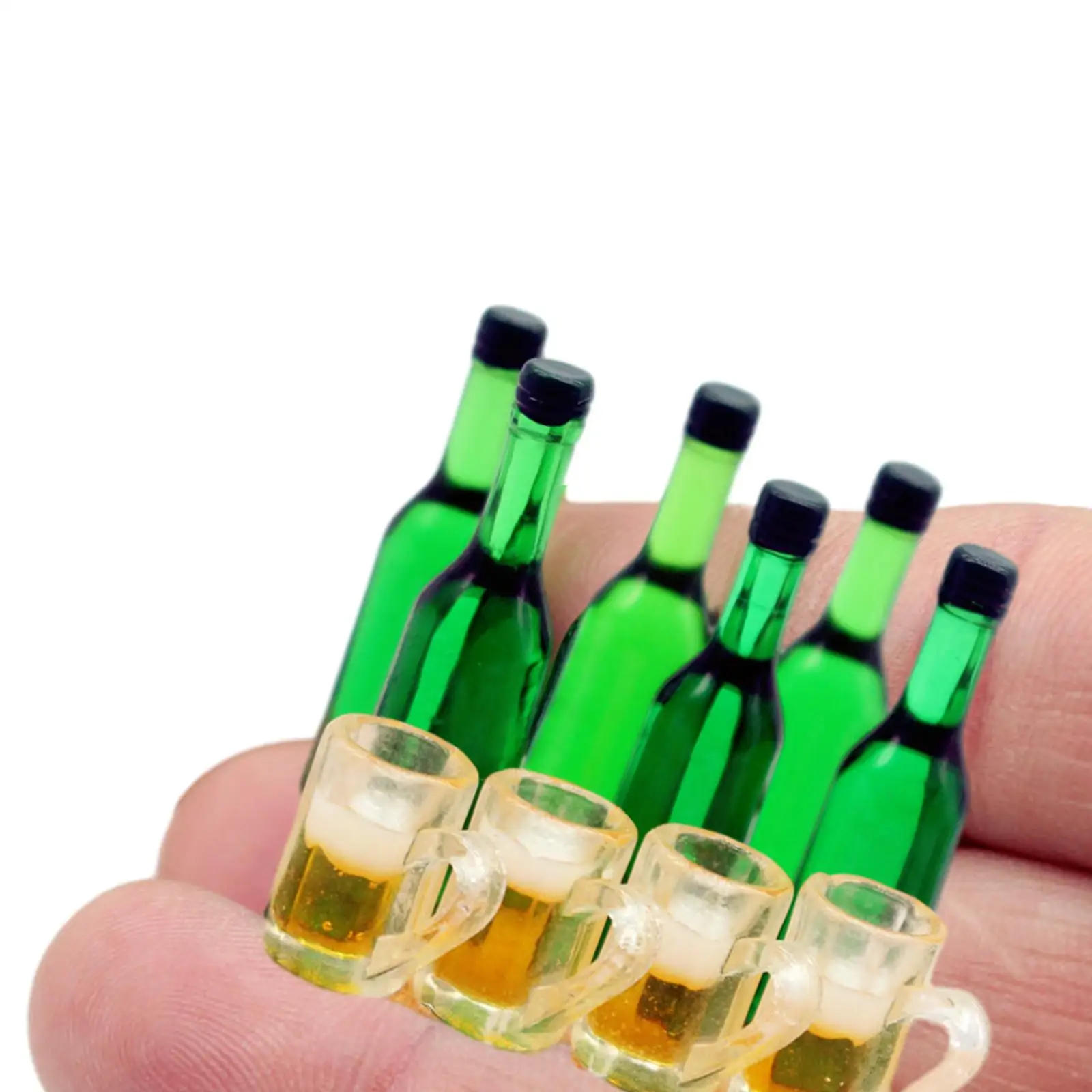 1/12 Scale Dollhouse Wine Bottle Cups Life Scene Mini House Drink Accessory for Living Room Restaurants Dining Room Home Kitchen