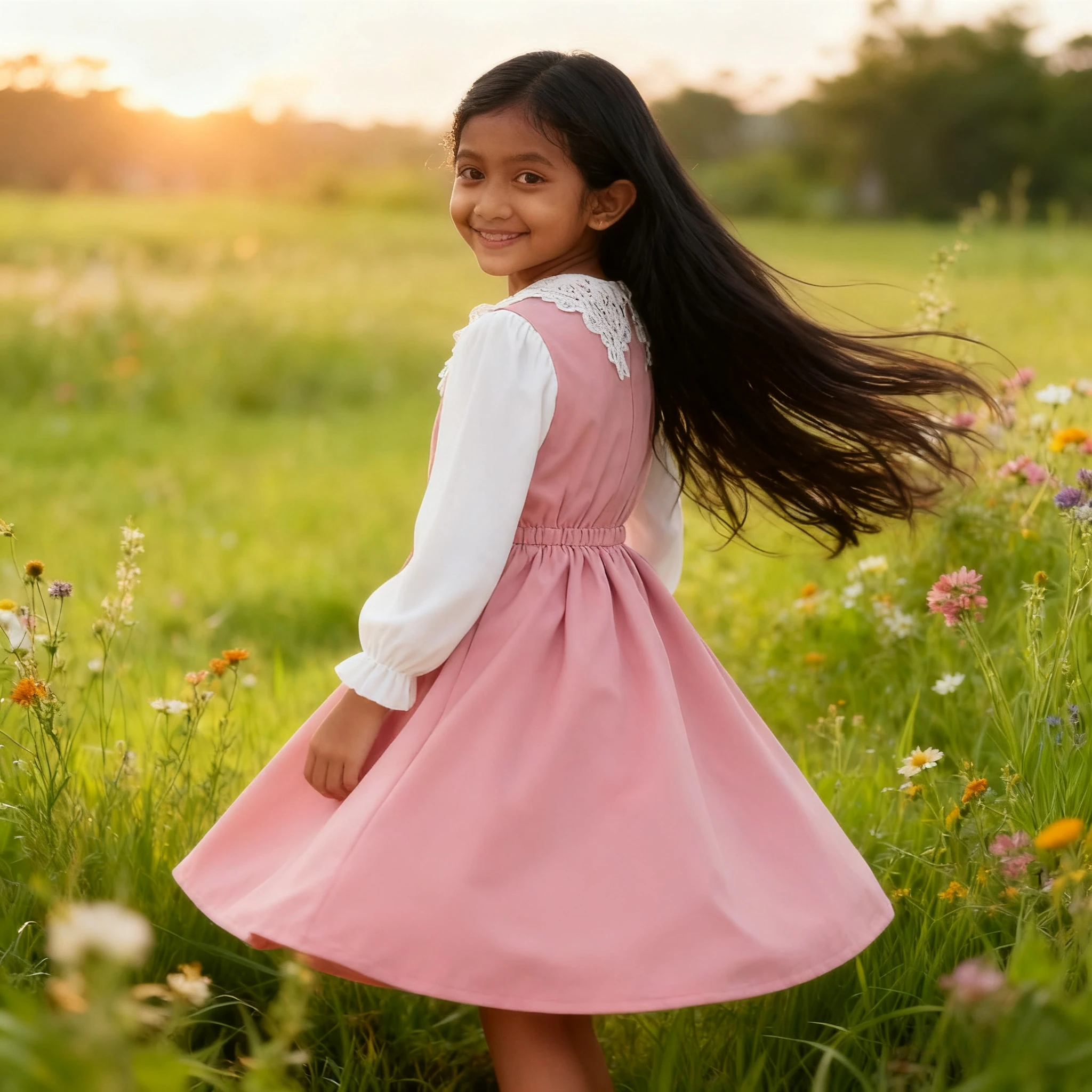 Vestido rosa para niñas, vestidos escolares de manga larga con cuello de encaje, vestidos de moda para fiesta de cumpleaños, vestido para niñas adolescentes 7 8 9 10 11 12 años - imagen 2