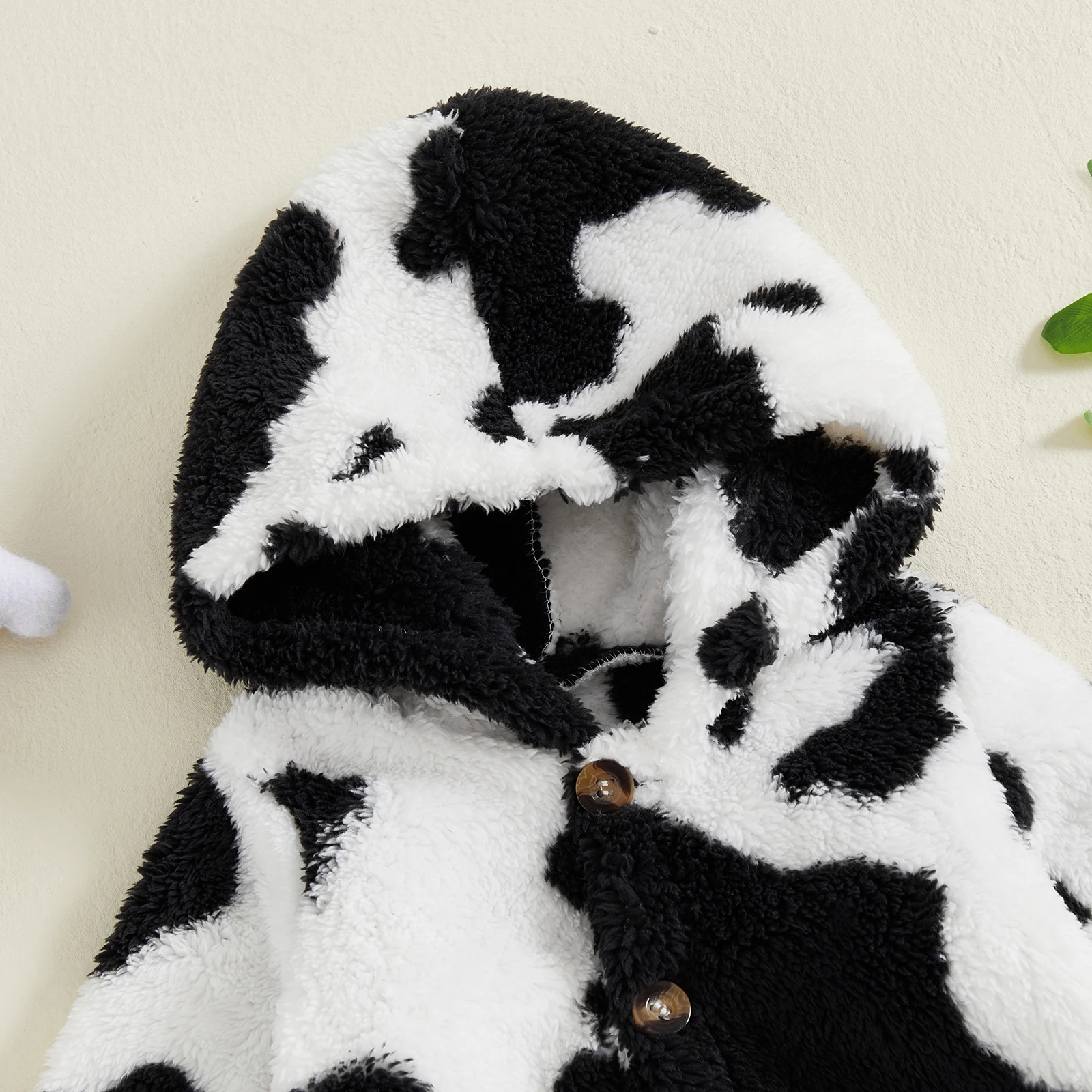 Mono de felpa para bebés de 0 a 12 meses, mono con capucha y estampado de animales/corazones de manga larga, pelele de invierno para recién nacidos - imagen 5