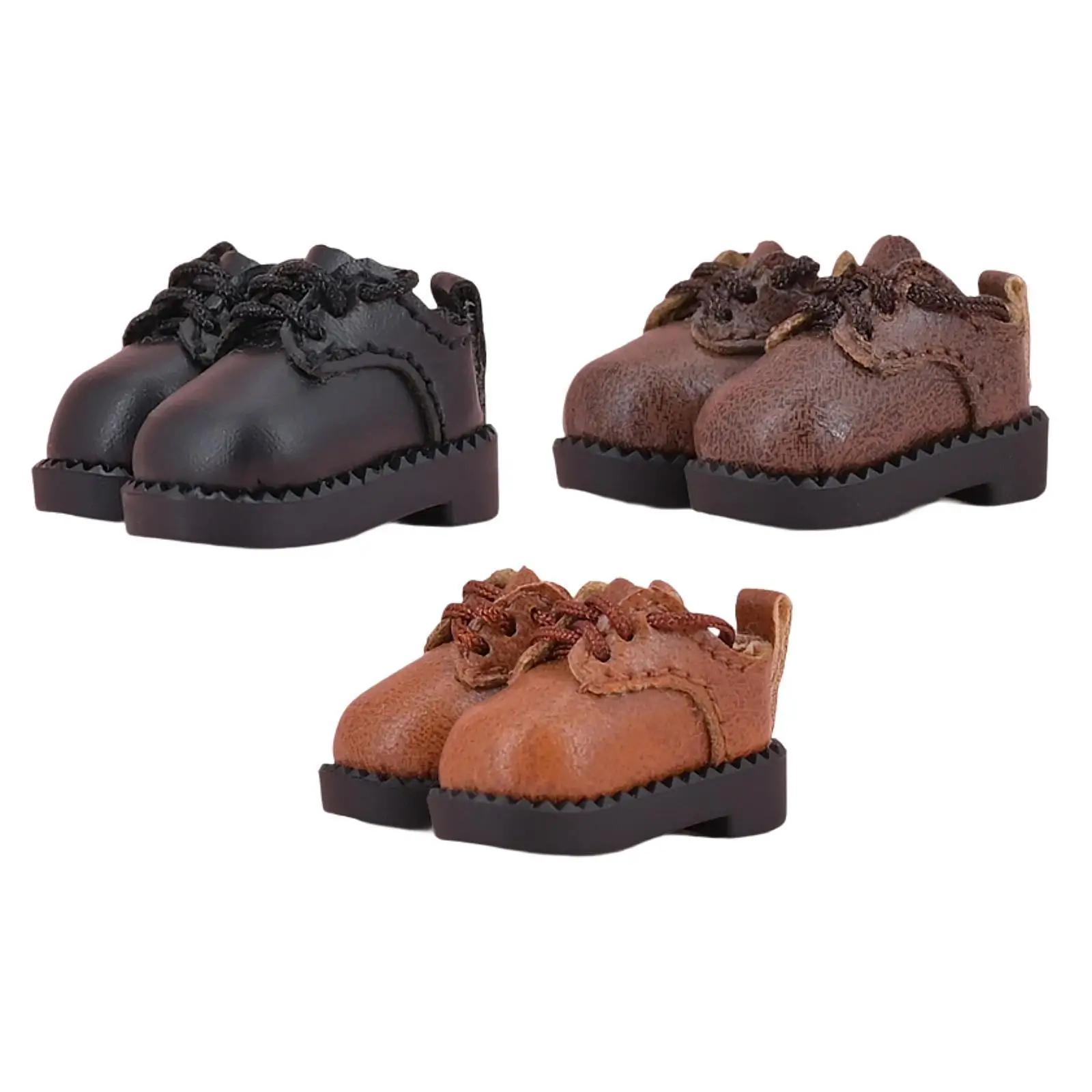 Doll Shoes Dress up Toy for 1/12 Doll Stylish Handmade Girl Gifts Soft Scene Photo Prop Daily Wear Fashion Doll Lace up Shoes