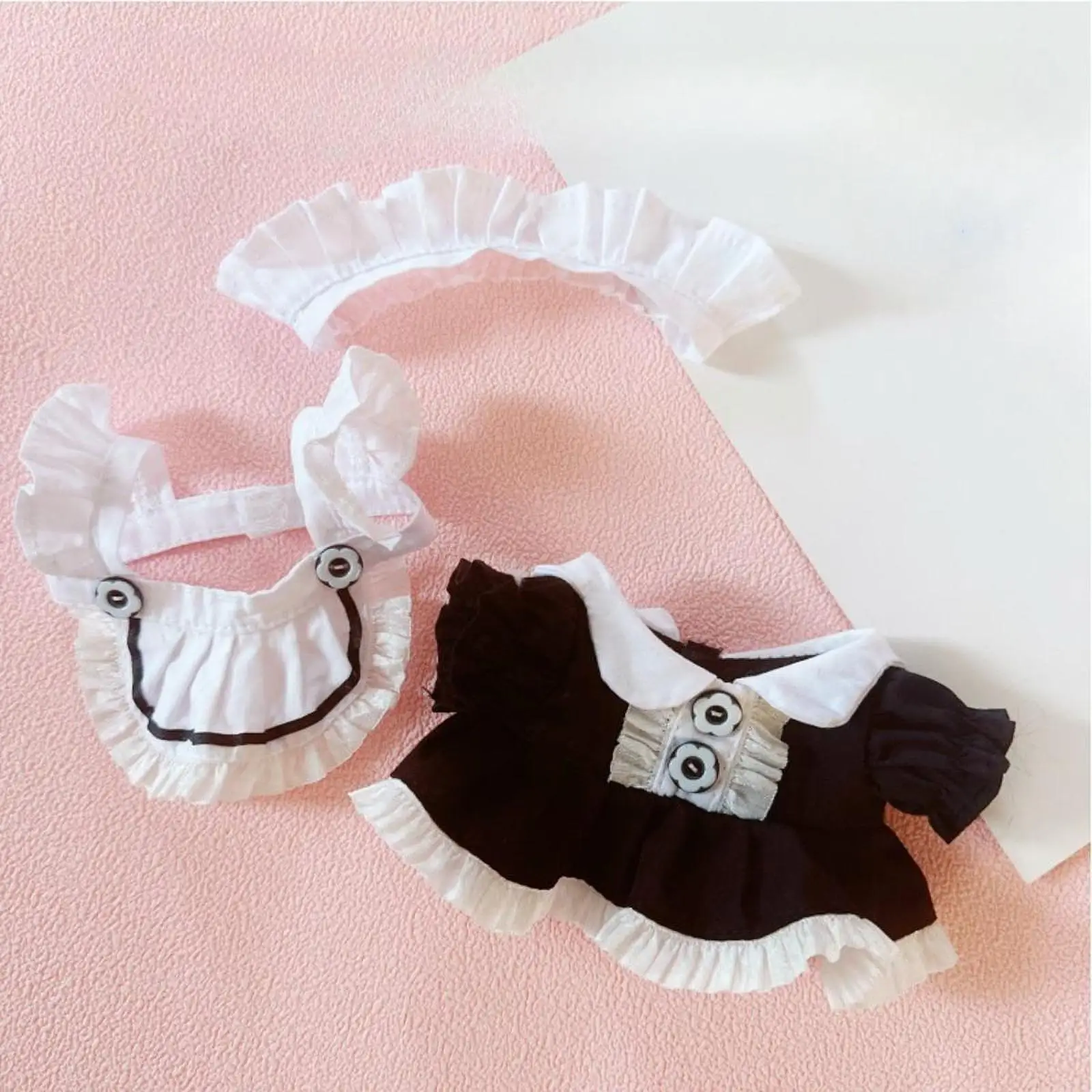 Plush Doll Maid Dress DIY Cosplay Costume Educational Photo Props with Headdress
