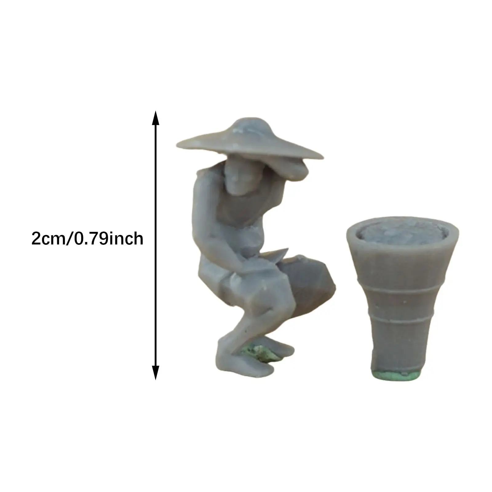 1:87 Scale Farmer Figures, Character Model Photography Prop, Tiny People Model Play Figure for Train Station Layout DIY Scene