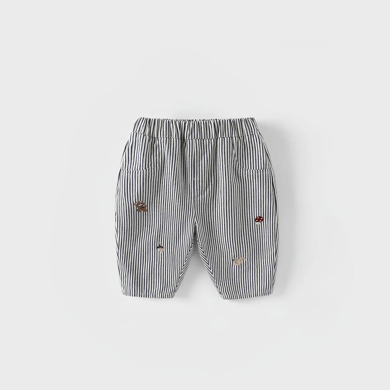 Pantalones bordados de algodón para bebés – Estilo casual y holgado - imagen 2