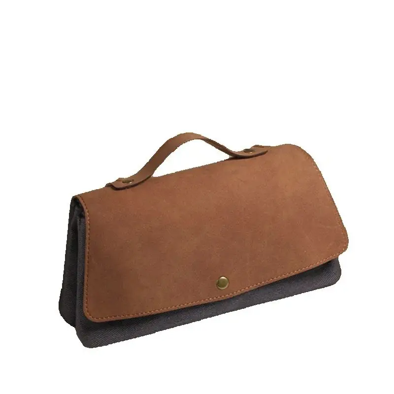 Estuche para lápices de lona de tela creativa, estuche para lápices multiusos de doble apertura, estuche para lápices de almacenamiento de papelería para estudiantes - imagen 3