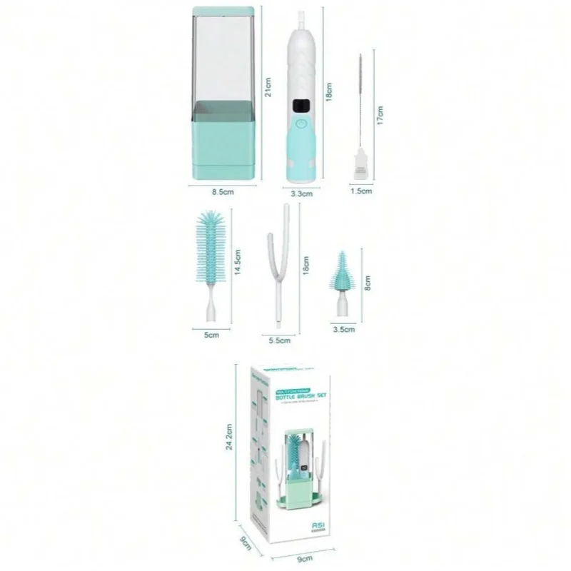 Cepillo para biberones, cepillo eléctrico para tazas, estante de secado, esterilización UV automática, cepillo de limpieza de chupete multifunción - imagen 4