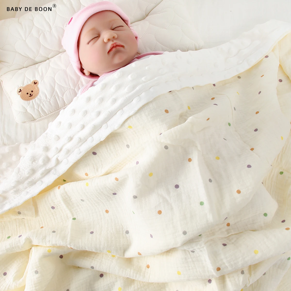 Manta de invierno para bebé y pañales, manta térmica suave de lana para recién nacido, ropa de cama de flores, colcha de algodón, ropa de cama infantil, envoltura envolvente - imagen 2