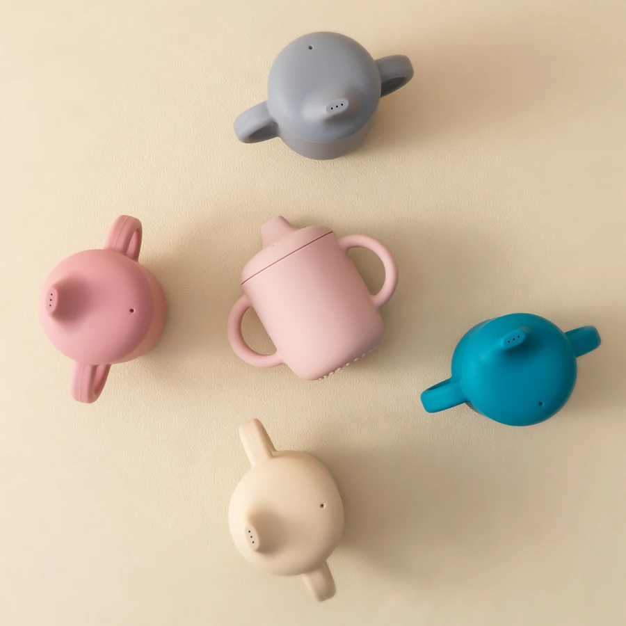 Taza de silicona para bebé, botella de agua portátil con doble ASA, a prueba de fugas, artículos para trianete, vajilla para bebé, 1 unidad - imagen 4