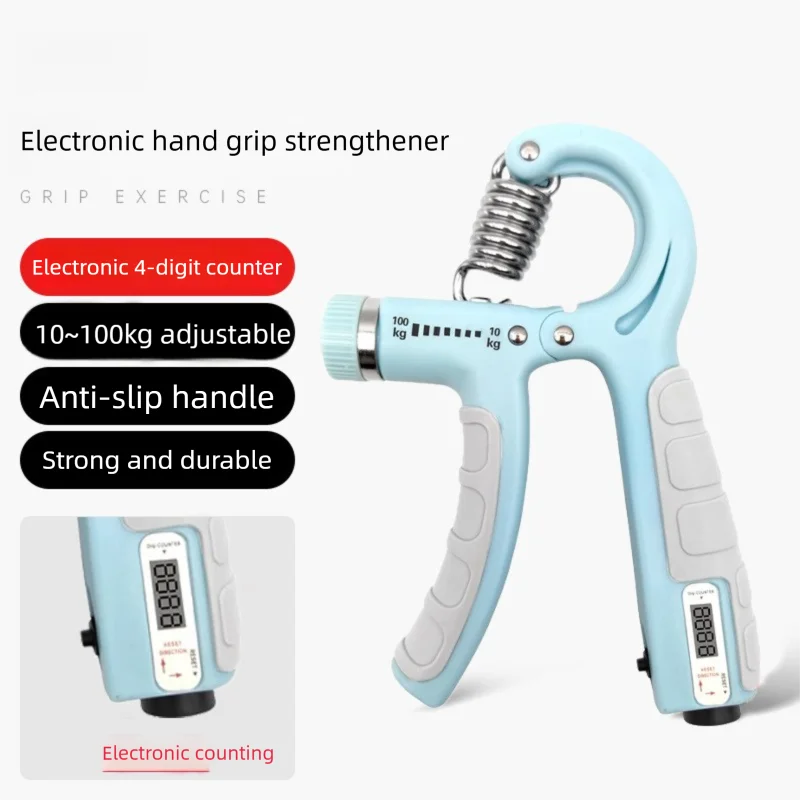 Fortalecedor de agarre de mano con conteo electrónico ajustable, entrenador de dedos, ejercitador de fuerza muscular de brazo, entrenador de mano para estudiantes adultos - imagen 4