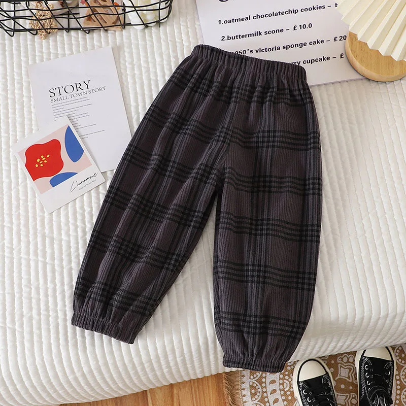 Pantalones verano niño holgados con rejilla transpirable y rayas - imagen 2