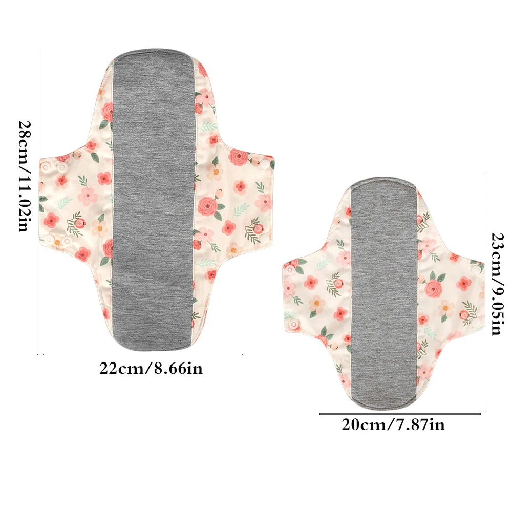 2pcs Reusable Period Pads Keep It In Place Washable Cloth Menstrual Pads Graphene Lining Anti Slip Silicone Design Panty Liner - imagen 3