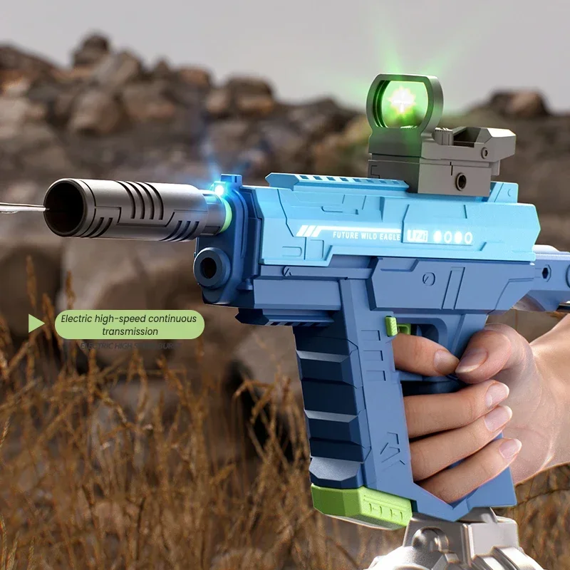 Pistola de agua eléctrica UZI con funciones integradas y luz - imagen 3