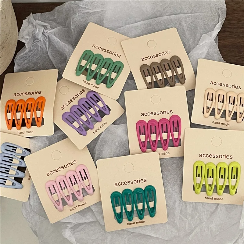 Mini pinzas para el cabello Kawaii para niña, lágrima colorida de caramelo para flequillo, Clips a presión Flyaway, pasadores para niños, accesorios bonitos para el cabello - imagen 2