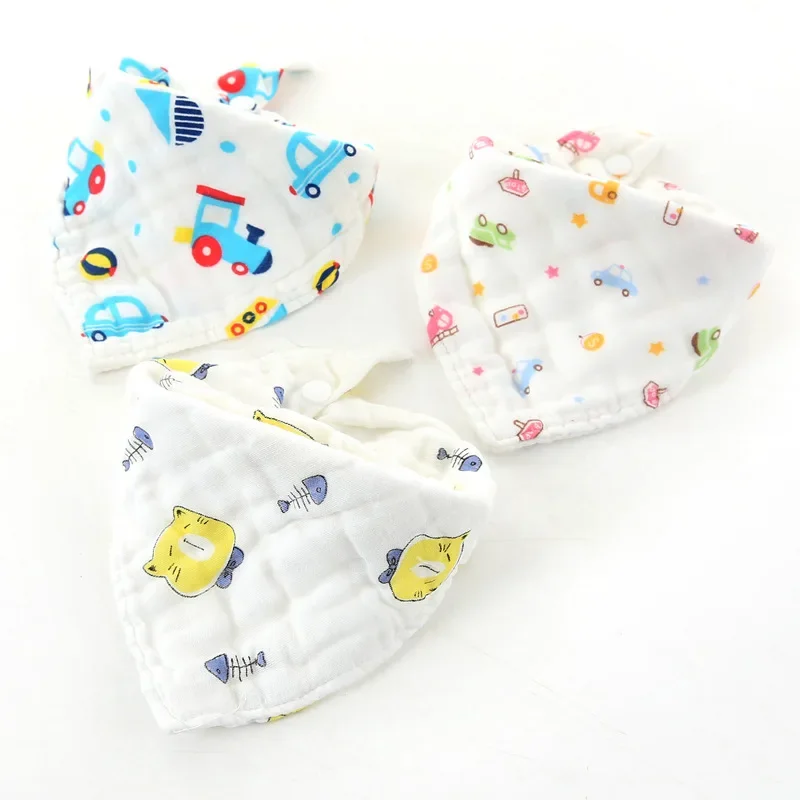 Babero bandana de algodón para bebé con doble botón - imagen 2