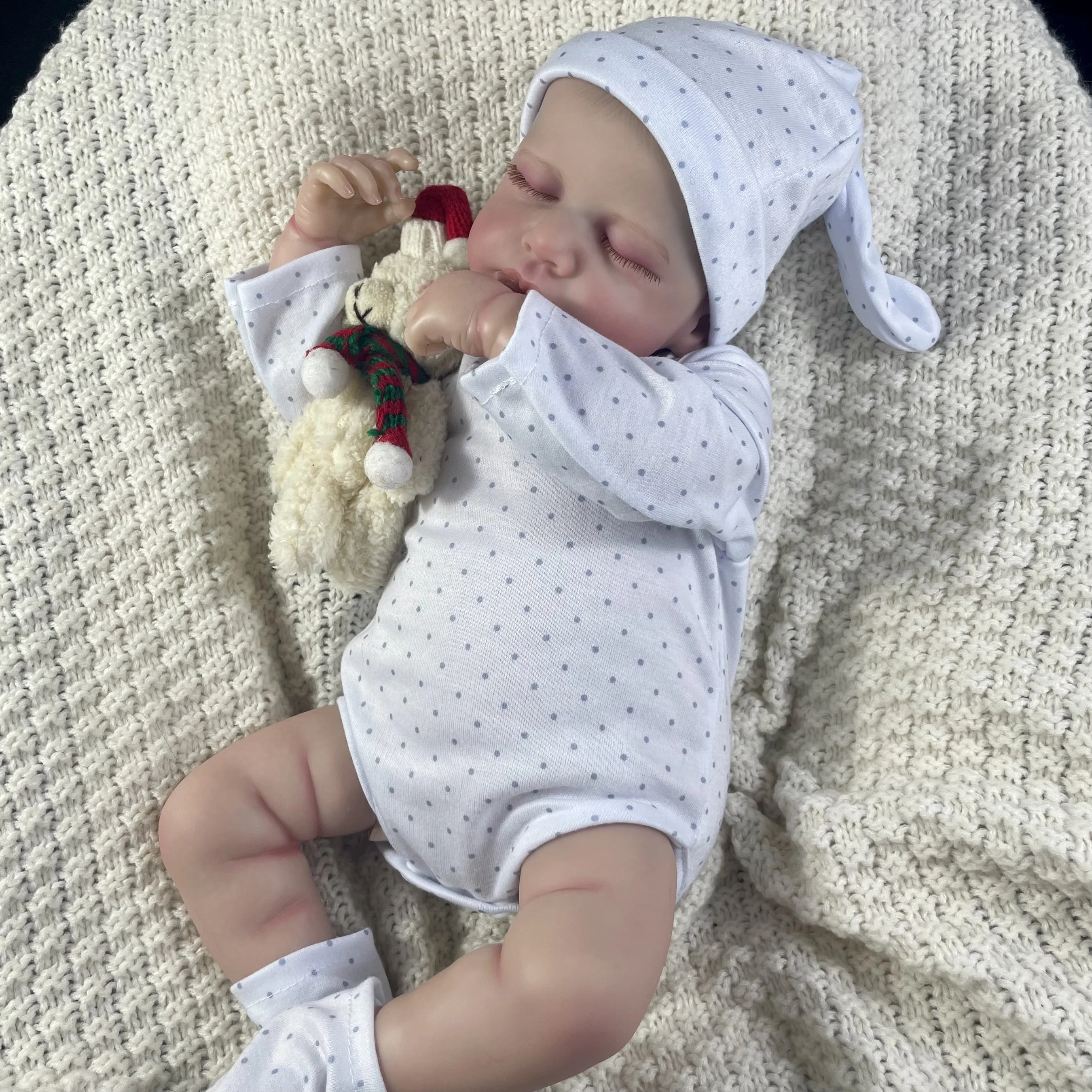 LouLou-muñecas Reborn realistas para niñas, vinilo de silicona, piel 3D, venas visibles, Juguetes DIY, regalo de Navidad, 50CM - imagen 4