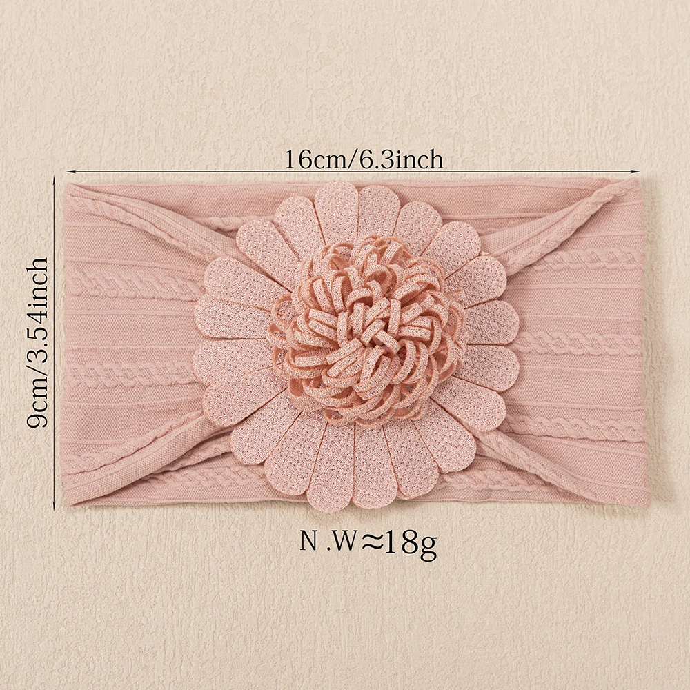 Nueva diadema elástica para bebé, bandas para el cabello de nailon con flores sólidas para recién nacidos, sombreros para niños pequeños, accesorios suaves para el cabello - imagen 4