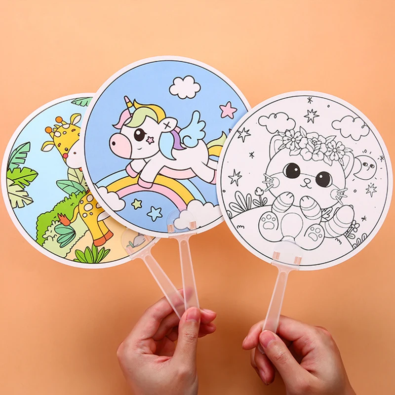Abanicos de papel para colorear – Manualidades infantiles creativas - imagen 2