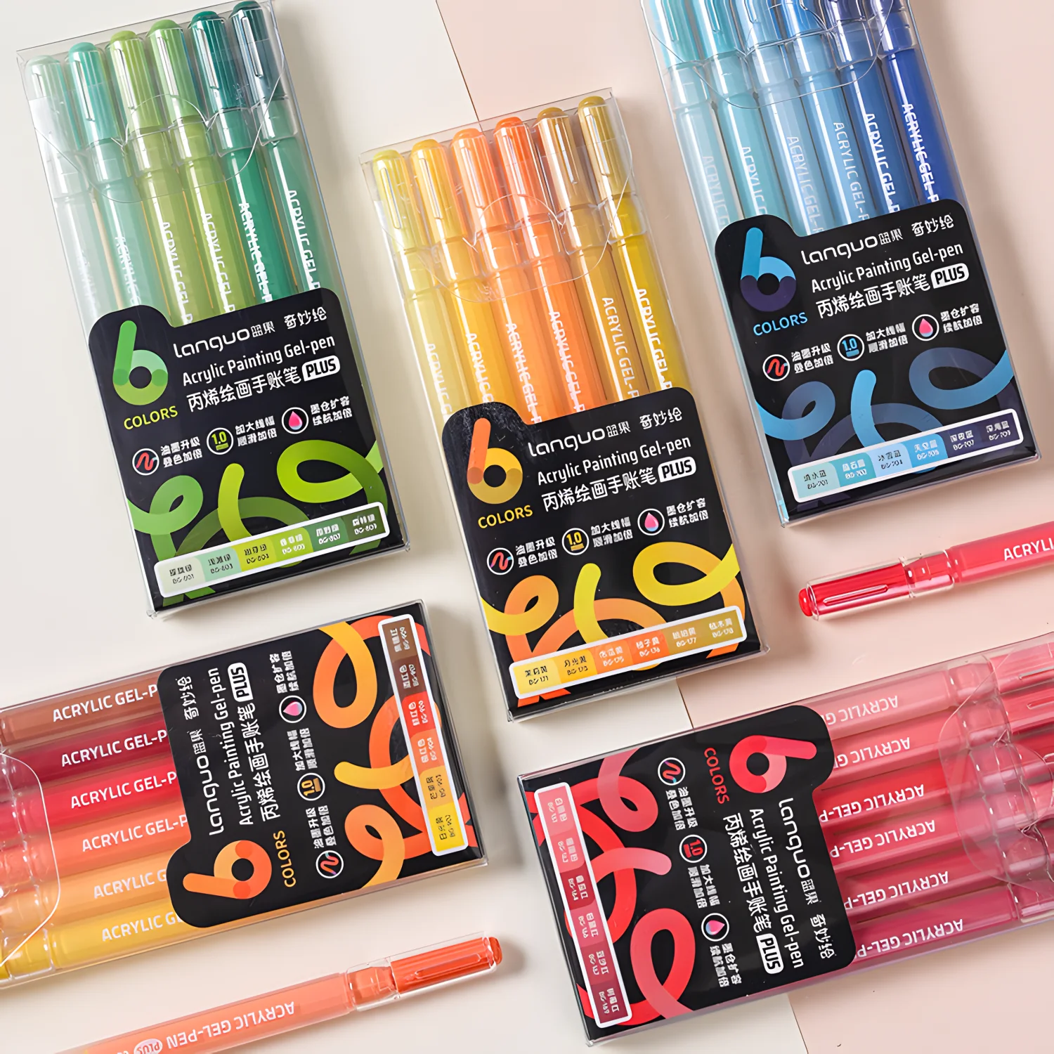 Bolígrafo de Gel para pintura acrílica, punta de aguja de 1mm, bolígrafos de tinta de gran capacidad de Color rico, suministros de arte para diario, tarjetas, bricolaje, colorear, garabatear - imagen 5