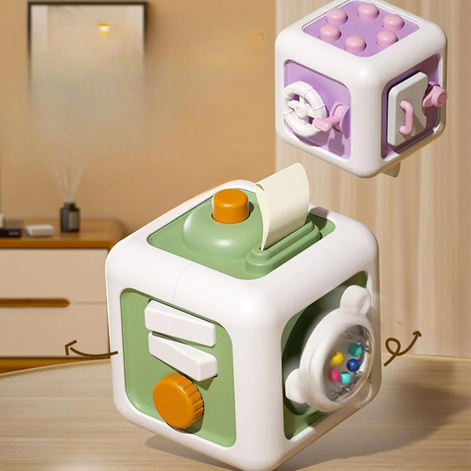 Busy Cube Travel Developmental Early Education Activity Cube Sensory Toys for Toddlers for Toddlers Boys Girls Kids 1-3 Infant