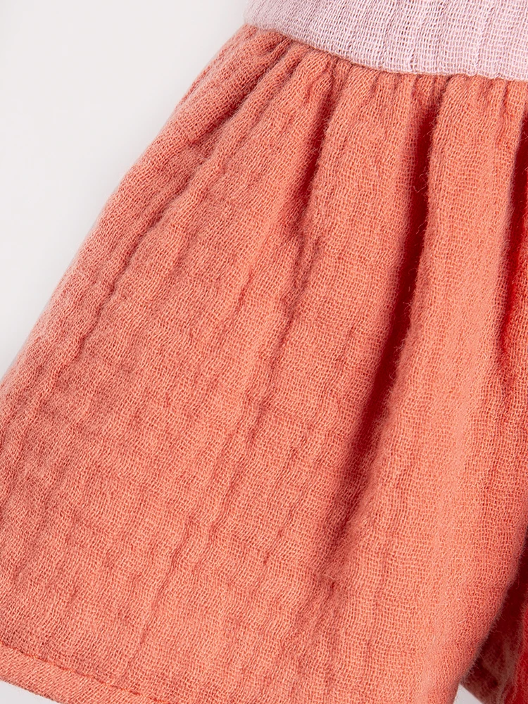 Vestido veraniego de algodón para bebés con mangas volantes - imagen 4