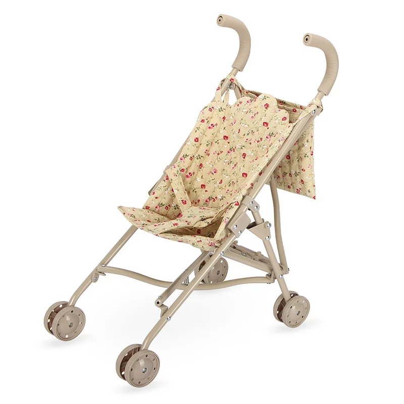 High View Baby Small Floral Cushion Trolley For Doll Toys High Appearance Level Children's Trolley Toy Stroller