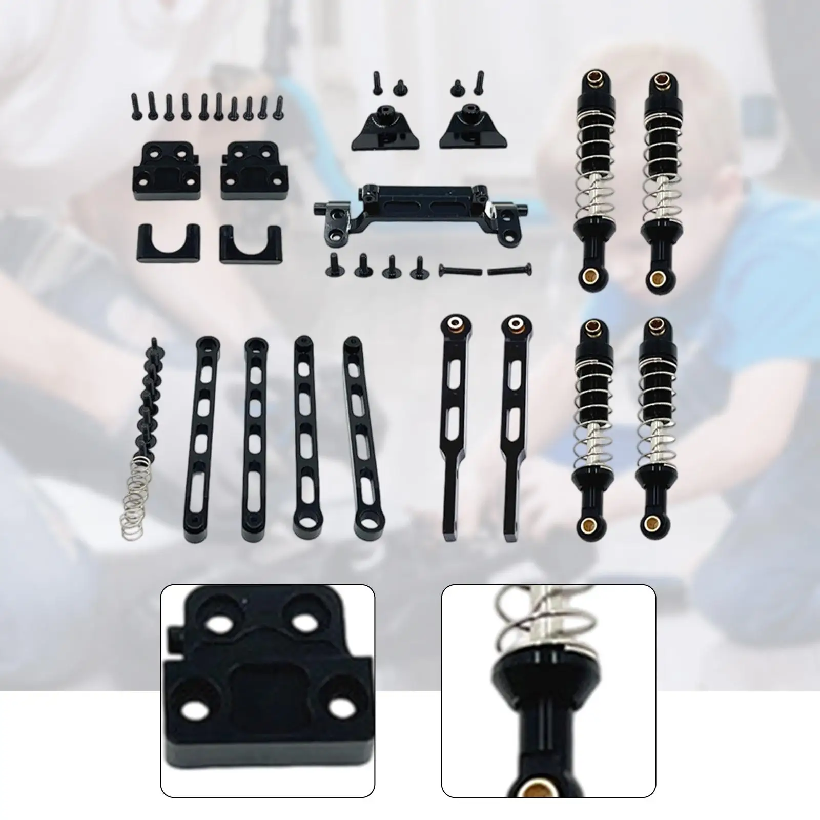 Soporte de choque RC, amortiguador de Metal, varilla de tracción, varilla de enlace delantera y trasera adecuada para actualizaciones de coche 1/12 RC al aire libre - imagen 5