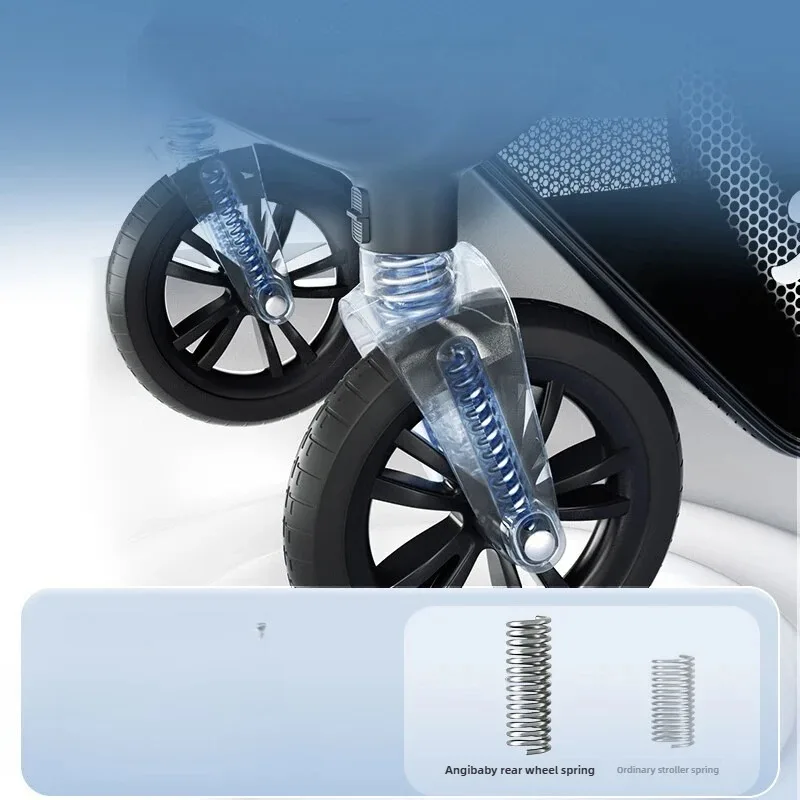 Nuevo Cochecito de bebé 2 en 1, cochecito de bebé de lujo multifuncional, empuje bidireccional, respaldo ajustable, absorción de impactos, vista alta - imagen 4