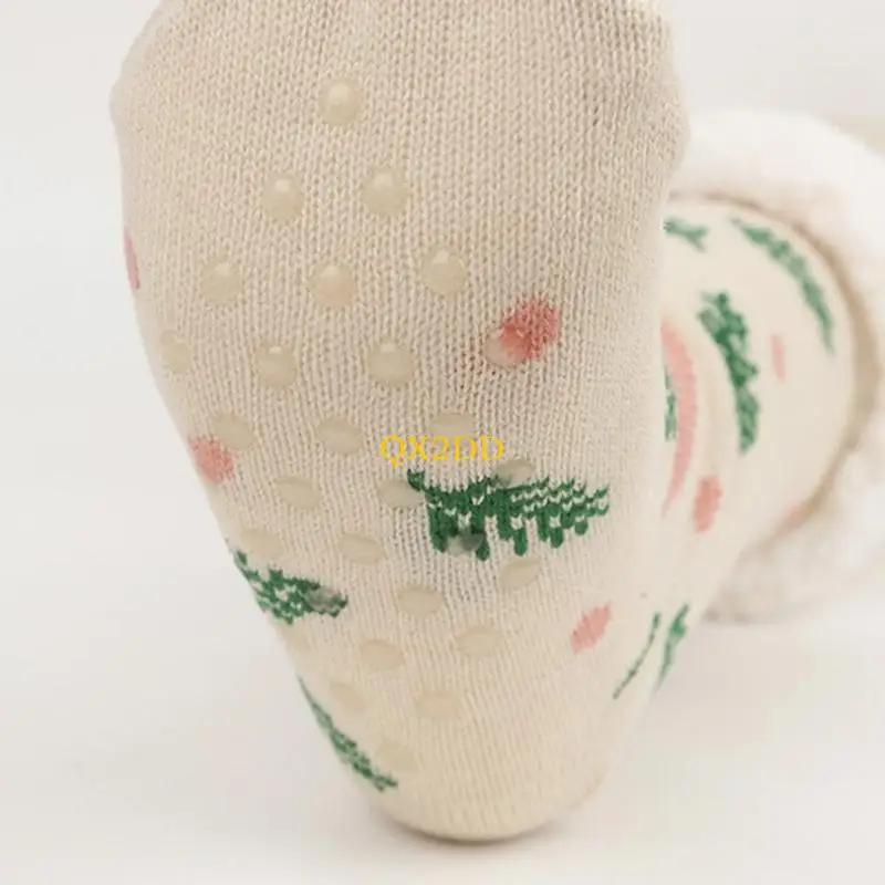 QX2D Calcetines Embarazo Dibujos Animados Acogedores Calcetines Sin Costuras Calor Grueso para Pies Sensibles - imagen 3