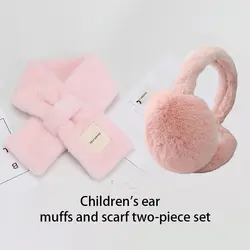 Conjunto invierno niño con bufanda imitación pelo conejo y orejeras
