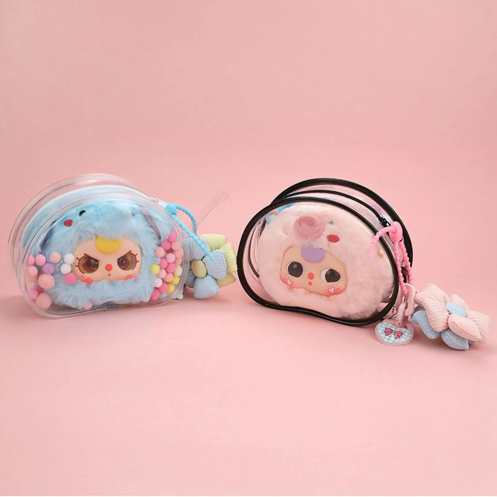 Mini Doll Pouch for Collectibles, Clear Storage Case for Figures