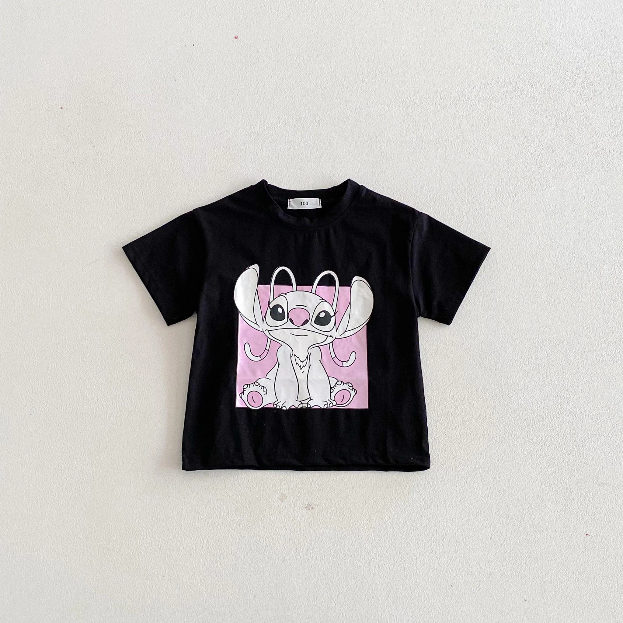Camisetas de moda con patrón de puntada, ropa para niños, novedad de verano, camisetas de manga corta para niños, camisetas con cuello redondo de dibujos animados de 1 a 7 años - imagen 3