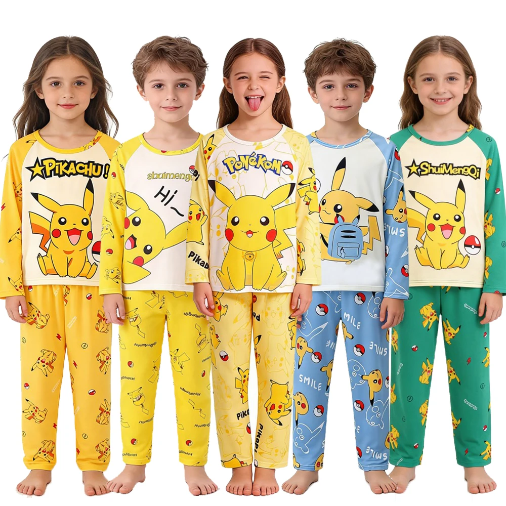 Pijama manga larga Pikachu para niño y niña, cómodo divertido - imagen 2