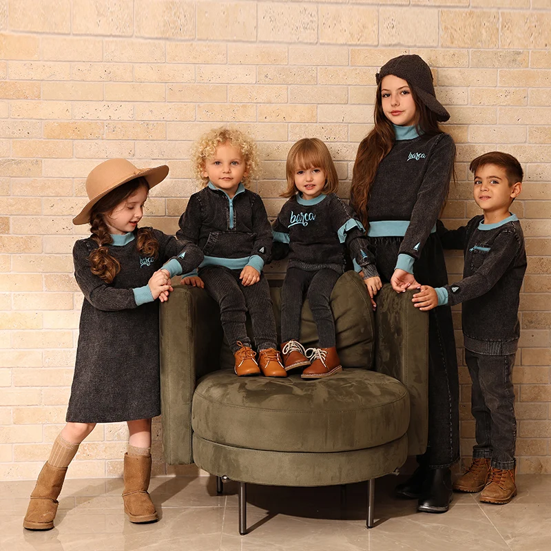 Conjuntos familiares otoño: camisas y vestidos para bebé y niño
