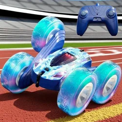 Coche acrobático Rc para niños, doble cara, con tapa, 2,4G, Control remoto, rotación de 360 grados, todoterreno, coche Rc, regalos para niños, adultos y niños