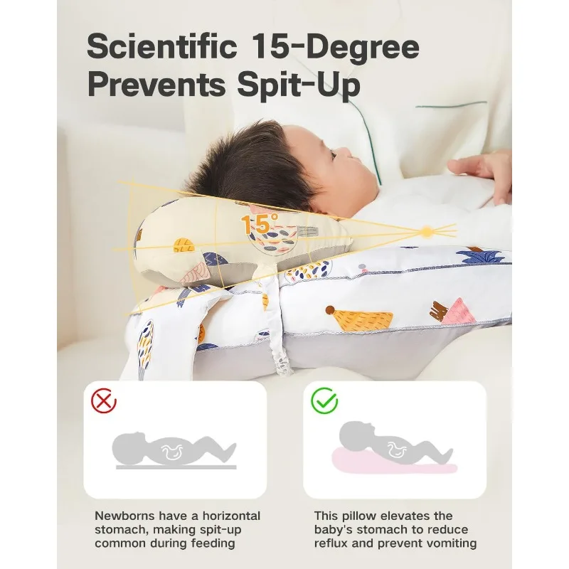 Almohada de lactancia ergonómica lavable a máquina para bebé y madre - imagen 5