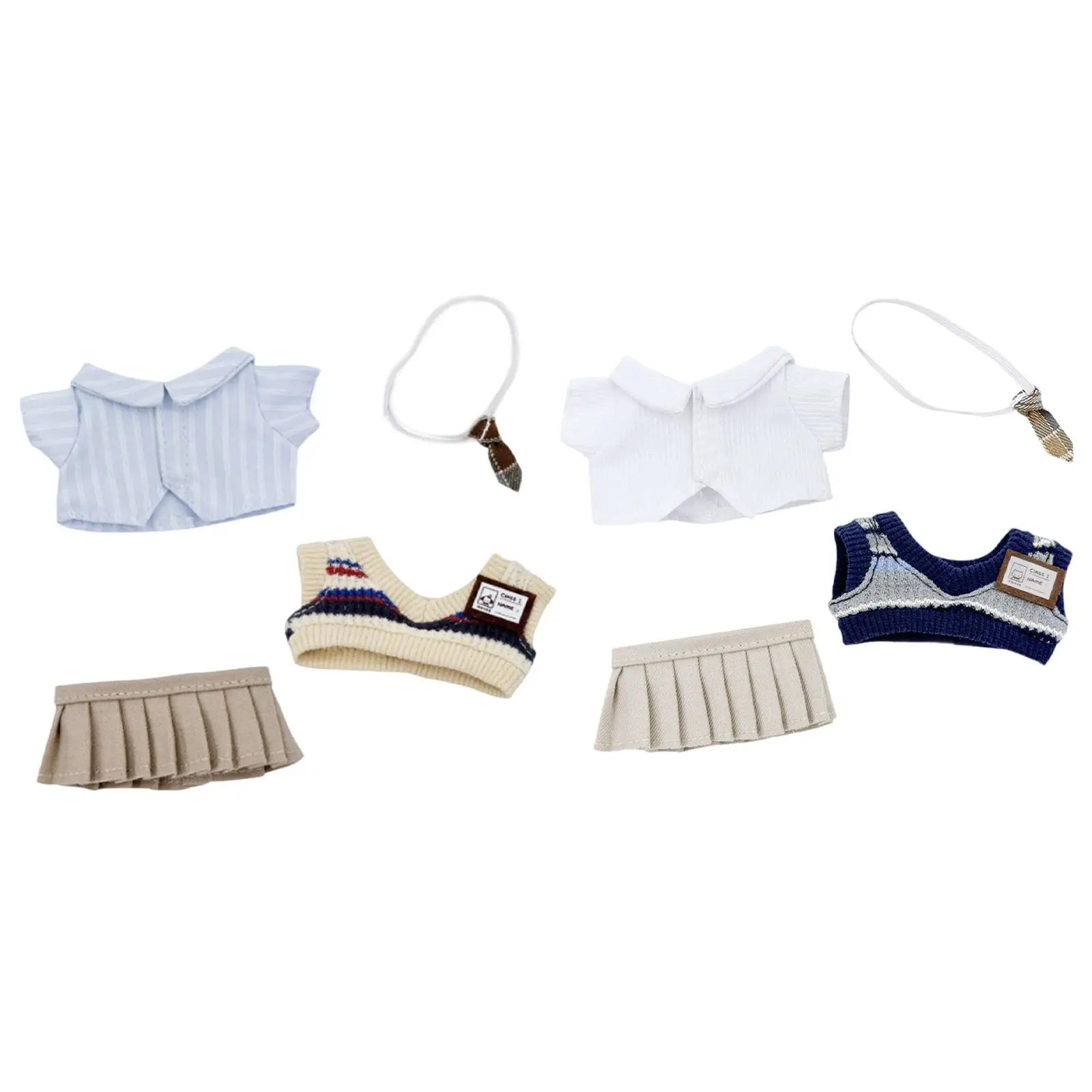 Plush Figure Shirt and Skirt Plush Doll Clothes Educational DIY Make Your Own Dolls for 10cm Dolls Coordination Flexibility