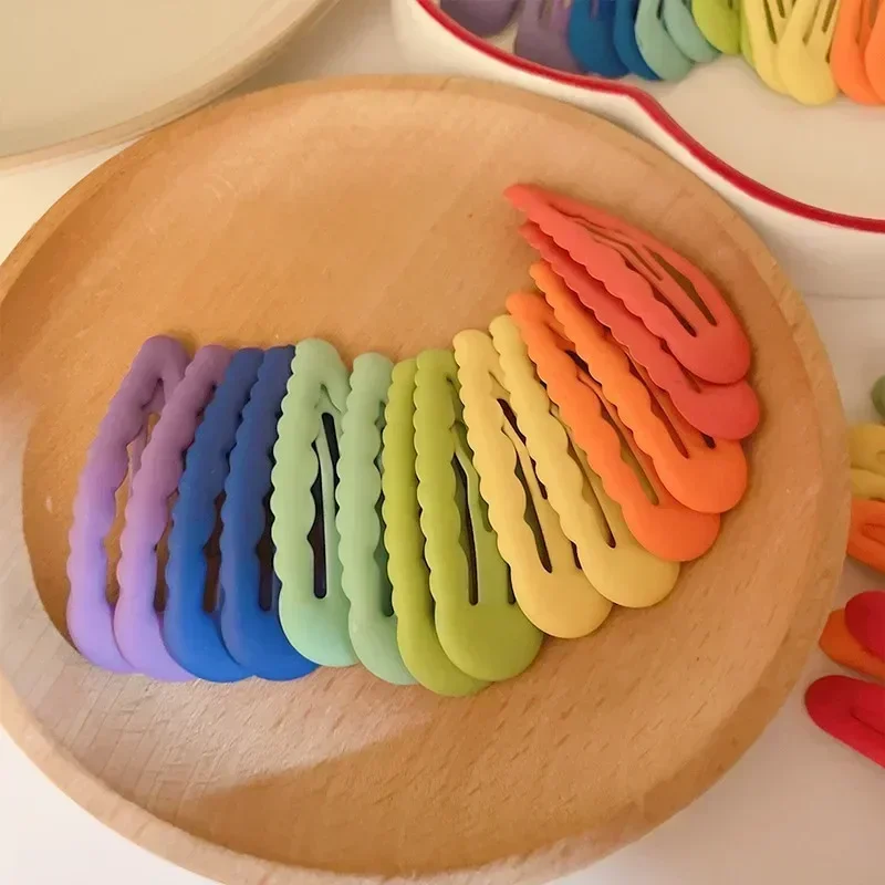 14 unids/set coreano Color caramelo niños pasador de pelo niños pasadores esmerilados sombreros niñas niños accesorios para el cabello caliente