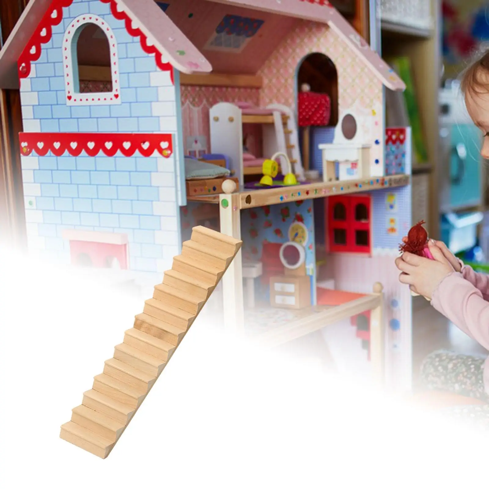 Mini Toy House Miniature Stairway Mini Ladder Toy for Gift DIY Boys Girls