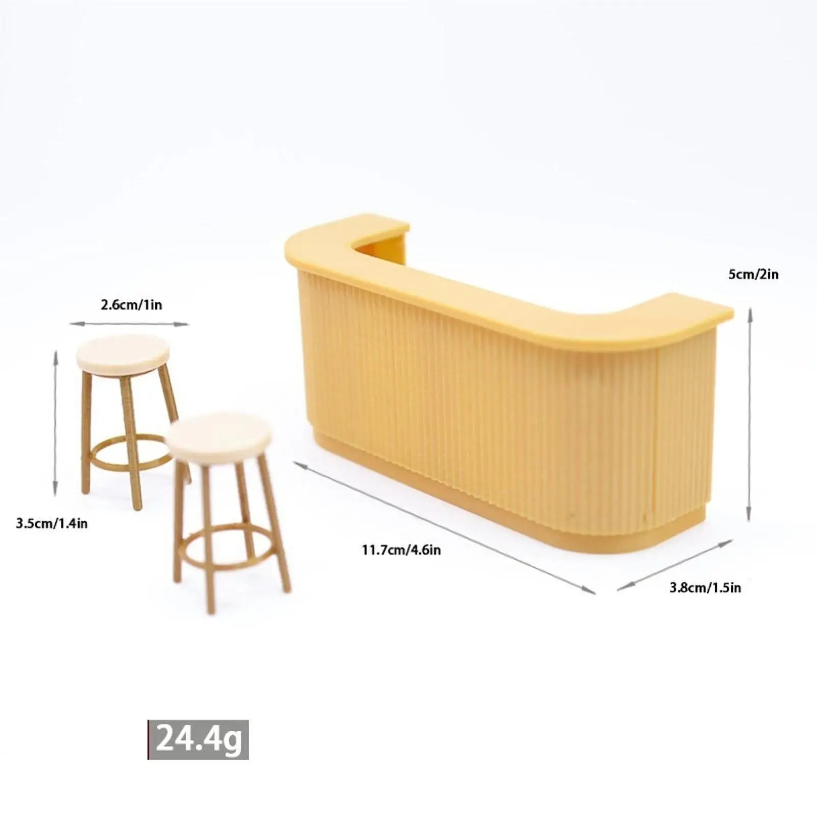 1/12 Dollhouse Miniature Bar Counter High Stools Set DIY Set Role Play Games Doll Accessories Dollhouse Furniture for Girls Kids