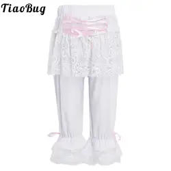 Pantalón corto de encaje floral niña con volantes estilo victoriano