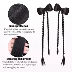 Peluca de trenzas con lazo para niña – Estilo moderno