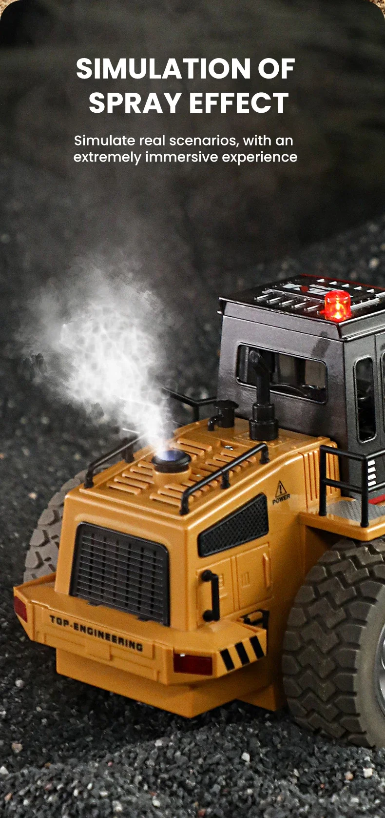 Huina 1520 1:18 RC Tractor pala juguete Rc carretilla elevadora 11CH ingeniería coche juguete para niños juguetes Bulldozer Tractor modelo - imagen 5