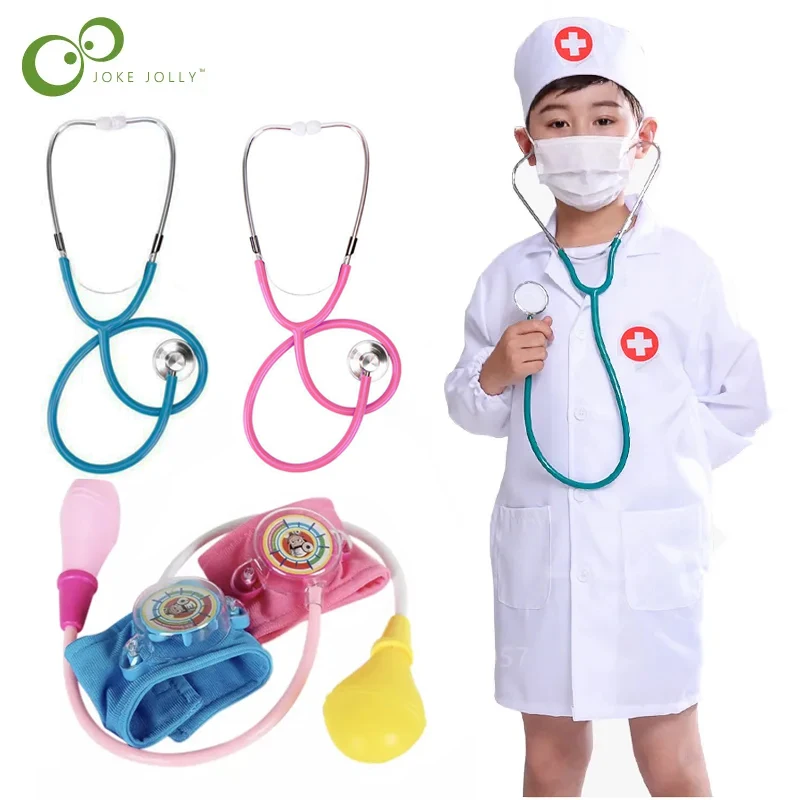 Simulación médico enfermera trabajo niños uniforme abrigo cruzado disfraz de Halloween niños Cosplay juguetes para bebés conjunto fiesta de lujo cumpleaños