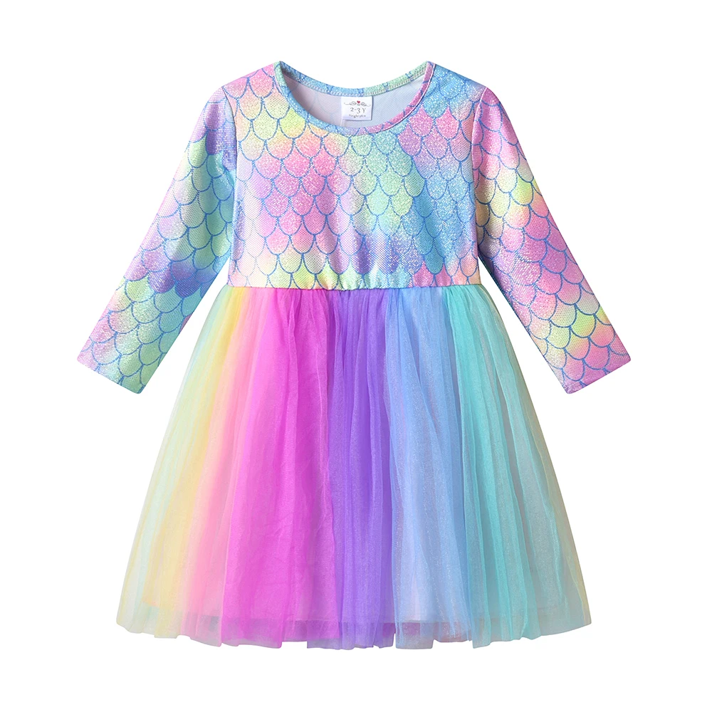 DXTON Vestido sirena a cuadros para niña estilo otoño - imagen 5