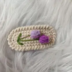 Pinza flores lana para coleta infantil - Pasador pelo elegante