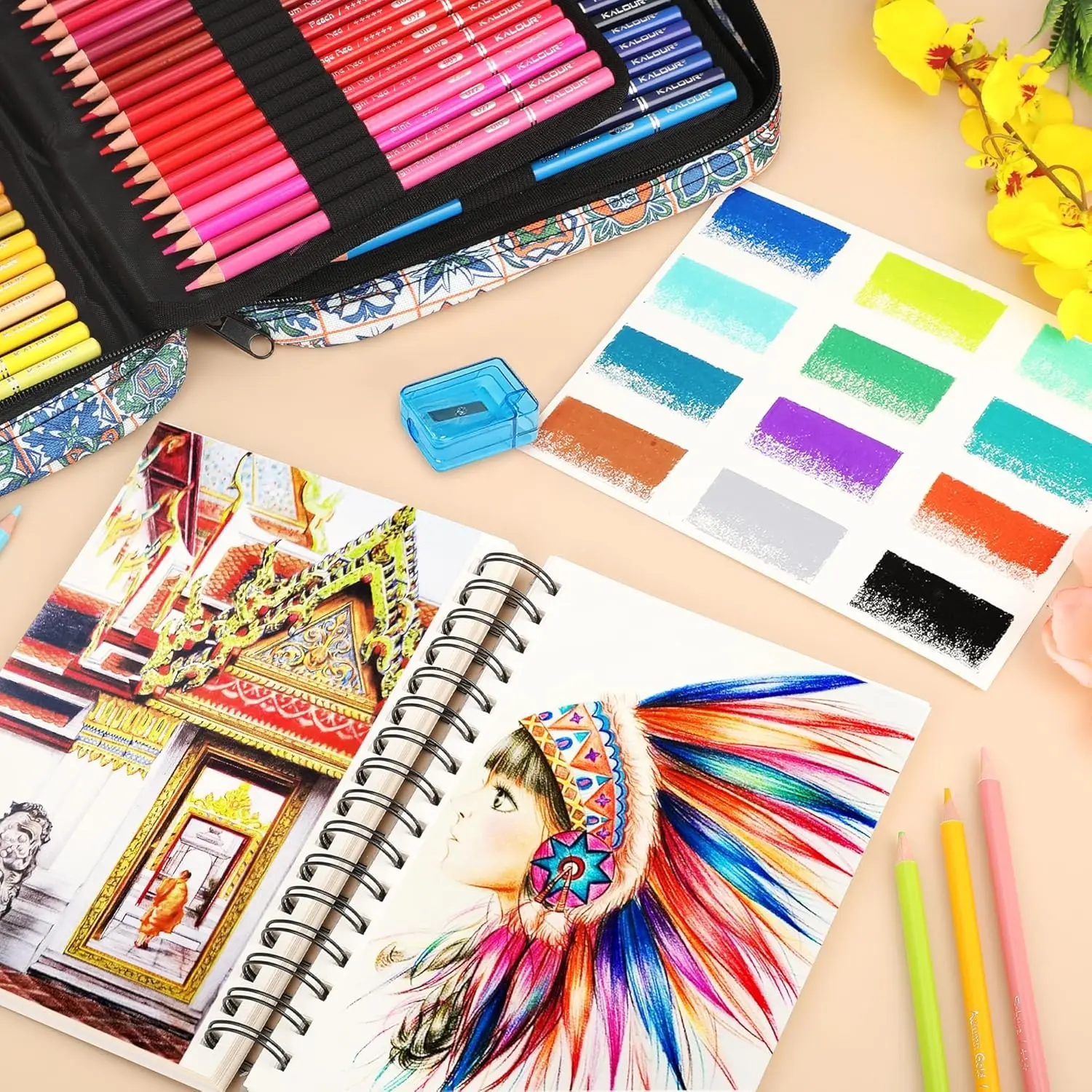 KALOUR Lápices de colores para niños – Núcleo suave con estuche - imagen 2