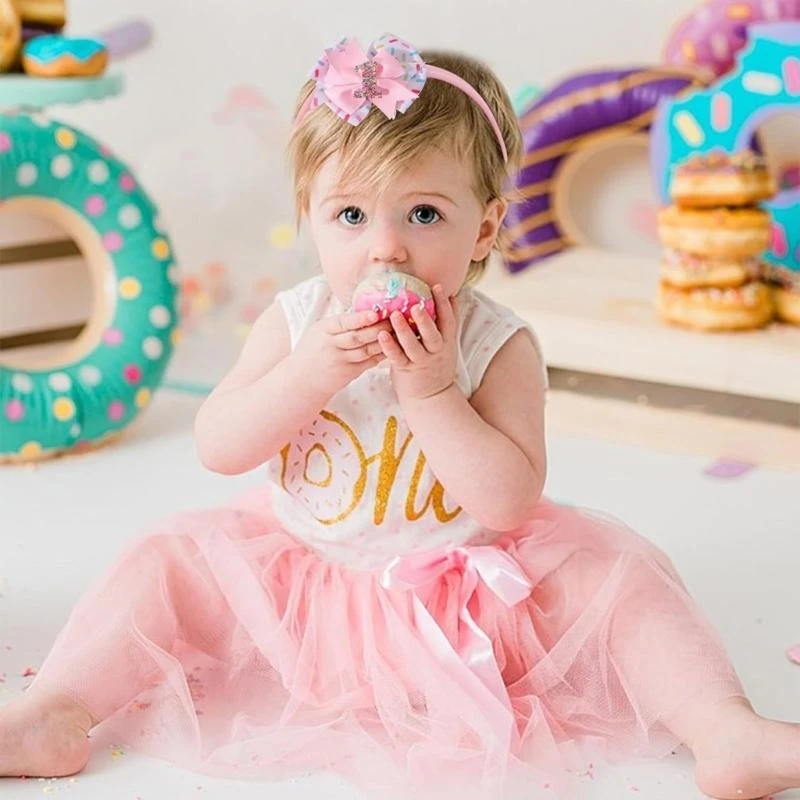 Accesorio para cabello para fiesta cumpleaños M76C para niñas, peinado con lazo suave y transpirable/pinza para cabello - imagen 3