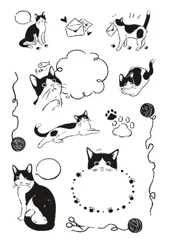Timbres chat mignon en Silicone Transparent pour enfants, 1 pièce, tampon chaton de dessin animé, décor de bricolage, Scrapbook, Journal, fournitures pour étudiants - imagen 4